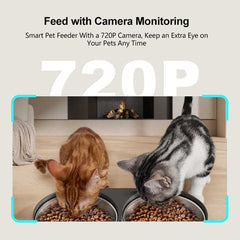 4L Automatic Dog&Cat  Feeder with Video Smart Pet Feeder Dog Dry Food Dispenser Timed Quantified WIFI Control  Feeder Pet Dog Bowl